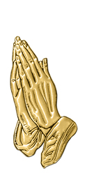 Gold Praying Hands White